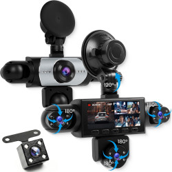 2026 Rimoody 360° 5 Canali Dashcam Voiture,5 x Caméra 1080P Avant et Arrière Gauche Droite, 3.16" Enregistreur de Voiture Vision