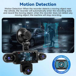 Caméra Embarquée pour Voiture 5 Camera 3,16" Vision Panoramique 360° Full HD 1080p Surveillance Stationnement Détection Mouvemen