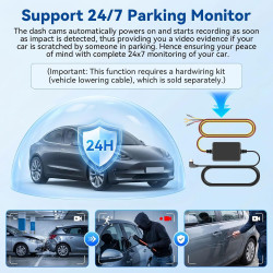 Caméra Embarquée pour Voiture 5 Camera 3,16" Vision Panoramique 360° Full HD 1080p Surveillance Stationnement Détection Mouvemen