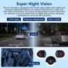 Caméra Embarquée pour Voiture 5 Camera 3,16" Vision Panoramique 360° Full HD 1080p Surveillance Stationnement Détection Mouvemen