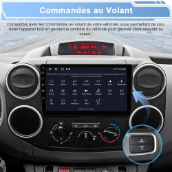 Awesafe autoradio android 15 pour citroën berlingo/peugeot partner (2008-2019), écran tactile 9 pouces 2go+64go, carplay & andro