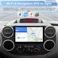 Awesafe autoradio android 15 pour citroën berlingo/peugeot partner (2008-2019), écran tactile 9 pouces 2go+64go, carplay & andro