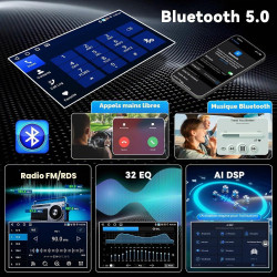 4+64 go android 15 carplay android auto autoradio pour vw golf 5 golf 6 passat jetta t5 eos polo touran seat sharan écran 7 pouc