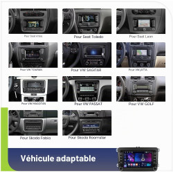 4+64 go android 15 carplay android auto autoradio pour vw golf 5 golf 6 passat jetta t5 eos polo touran seat sharan écran 7 pouc