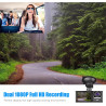 Dashcam Voiture Avant Arrière, HDR Vision Nocturne, capteur G+Carte 32Go | Surveillance Full HD sous plusieurs angles, enregistr