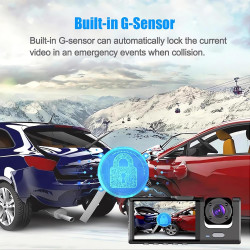 Dashcam Voiture Avant Arrière, HDR Vision Nocturne, capteur G+Carte 32Go | Surveillance Full HD sous plusieurs angles, enregistr