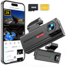 Dashcam Voiture 4G LTE avec Carte SIM, Camera Voiture Avant et Intérieur, Alertes & Détection Radar, Mode Stationnement 24h, GPS