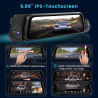 Inefala 4 Canaux Rétroviseur Dashcam Voiture avec 9.66'' Tactile,Dashcam Voiture Avant Arriere avec WiFi & App G-Capteur Carte 6