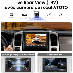 Atoto f7we autoradio 2 din 7 pouces avec carplay sans fil & android auto | écran tactile qled, caméra de recul incluse, bleutoot