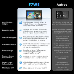 Atoto f7we autoradio 2 din 7 pouces avec carplay sans fil & android auto | écran tactile qled, caméra de recul incluse, bleutoot