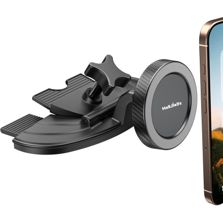 MAGJIEYX Support Telephone Voiture CD, Magnetique Porte Telephone Voiture avec Rotation à 360° Puissant Aimant Compatible avec i