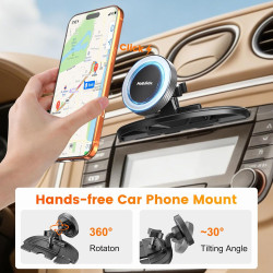 MAGJIEYX Support Telephone Voiture CD, Magnetique Porte Telephone Voiture avec Rotation à 360° Puissant Aimant Compatible avec i
