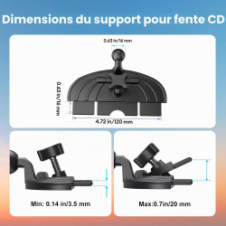 MAGJIEYX Support Telephone Voiture CD, Magnetique Porte Telephone Voiture avec Rotation à 360° Puissant Aimant Compatible avec i