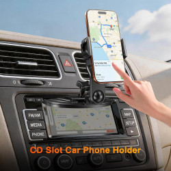 MAGJIEYX CD Support Telephone Voiture, 360° Rotation Support Voiture Fixation Fente CD écurie Compatible avec iPhone 16 15 14 13