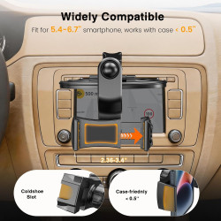 MAGJIEYX CD Support Telephone Voiture, 360° Rotation Support Voiture Fixation Fente CD écurie Compatible avec iPhone 16 15 14 13