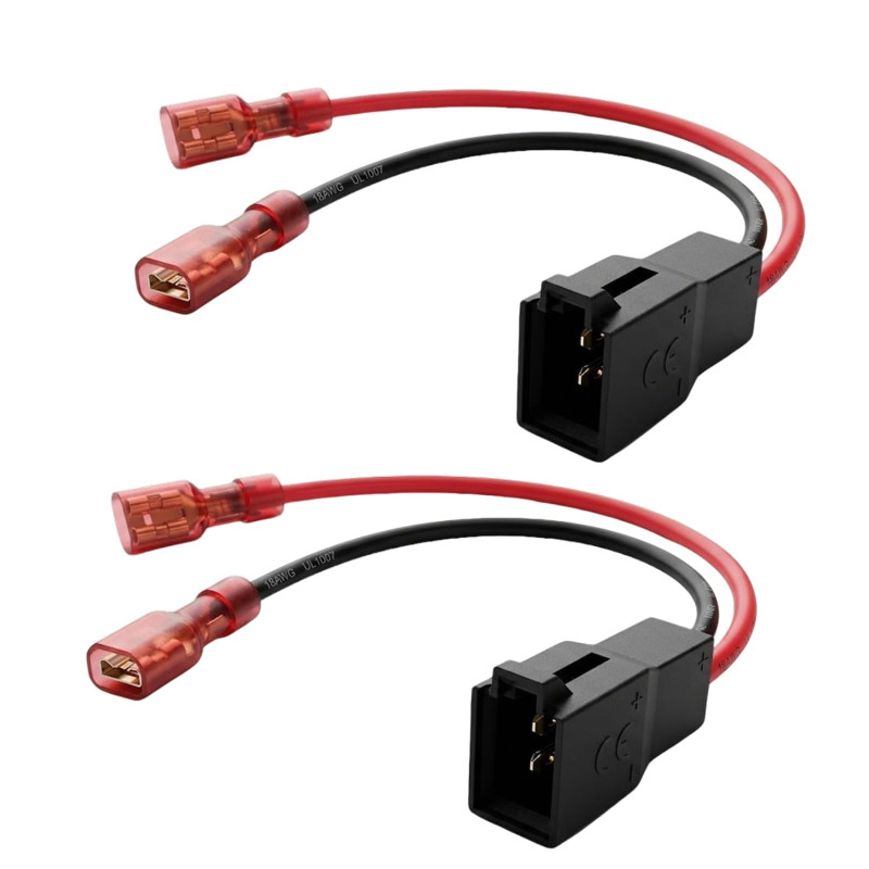 2pcs Adaptateur Haut-Parleur Voiture DIN, Connecteur pour Câble Audio Auto, Adaptateur Haut-Parleur Voiture Universel pour Autor