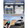 Mini Adaptateur CarPlay sans Fil & Android Auto sans Fil, Fibre de Carbone | Métal USB-A/C, Filaire vers Sans Fil, Version Stabl
