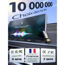 Mini Adaptateur CarPlay sans Fil & Android Auto sans Fil, Fibre de Carbone | Métal USB-A/C, Filaire vers Sans Fil, Version Stabl