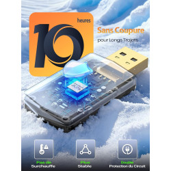 Mini Adaptateur CarPlay sans Fil & Android Auto sans Fil, Fibre de Carbone | Métal USB-A/C, Filaire vers Sans Fil, Version Stabl