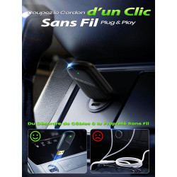 Mini Adaptateur sans Fil pour Apple CarPlay et Android Auto, Convertisseur CarPlay Filaire en sans Fil, Métal USB A et USB C, po