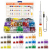 220Pcs Fusible Voiture Set, Fusible de Voiture Standard/Mini/Micro avec Extracteur/Tournevis Testeur, Etanche Fusible Auto 2A/3A