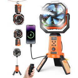 24000mah ventilateur de camping solaire avec support,usb ventilateur avec lumière, 0eut être utilisé comme source d'alimentation