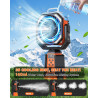 24000mah ventilateur de camping solaire avec support,usb ventilateur avec lumière, 0eut être utilisé comme source d'alimentation