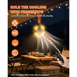 24000mah ventilateur de camping solaire avec support,usb ventilateur avec lumière, 0eut être utilisé comme source d'alimentation