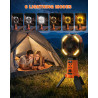 24000mah ventilateur de camping solaire avec support,usb ventilateur avec lumière, 0eut être utilisé comme source d'alimentation