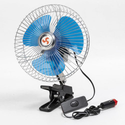 Starnearby Ventilateur de Voiture 8 Pouces 12V/24V, Mini Ventilateur de Refroidissement Voiture à Pince, 2 Vitesses Réglable, Ve