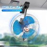 Starnearby Ventilateur de Voiture 6 Pouces 12V/24V, Mini Ventilateur de Refroidissement Voiture à Pince, 2 Vitesses Réglable, Ve