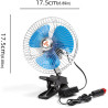 Starnearby Ventilateur de Voiture 6 Pouces 12V/24V, Mini Ventilateur de Refroidissement Voiture à Pince, 2 Vitesses Réglable, Ve