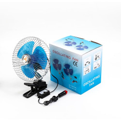 Starnearby Ventilateur de Voiture 6 Pouces 12V/24V, Mini Ventilateur de Refroidissement Voiture à Pince, 2 Vitesses Réglable, Ve