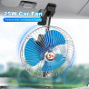 Starnearby Ventilateur de Voiture 8 Pouces 12V/24V, Mini Ventilateur de Refroidissement Voiture à Pince, 2 Vitesses Réglable, Ve