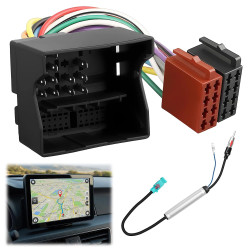 Adaptateur Quadlock Vers ISO Pour Autoradio avec Antenne Fakra Din, Kit de Câblage Can Bus pour Autoradios de Remplacement Compa