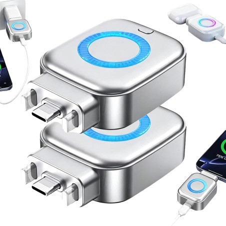 2 Pièces Chargeur Rapide Intelligent 140 W à Déconnexion Automatique, Chargeur Intelligent - Protecteur De Câble, Auto-Disconnec
