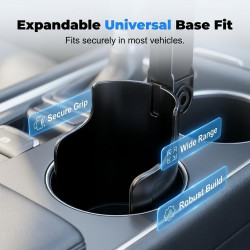 Support de téléphone 2 en 1 pour porte-gobelet de voiture, support magnétique N52 et à fixation par encliquetage, pivotant 360° 