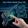 Transmetteur fm bleutooth voiture 5.0, adaptateur radio lecteur mp3 avec double usb charge rapide, kit main libre appel, support