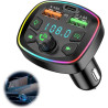 Transmetteur fm bleutooth voiture 5.0, adaptateur radio lecteur mp3 avec double usb charge rapide, kit main libre appel, support