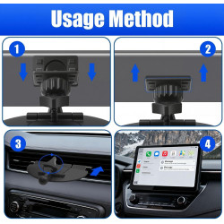 Support Lecteur CD pour CarPlay Écran Carplay Robuste Rotatif à 360° | Support de GPS Voiture Remplaçable 17mm Boule Support Car