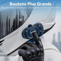 N2 intercom moto duo pour 2 casques, 1000m système de communication | kit main libre moto bleutooth 5.4, multitâche audio, réduc