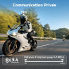 N2 intercom moto bleutooth, 2 motards 1000m système de communication | kit main libre moto bleutooth 5.4, multitâche audio, rédu