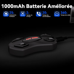 N2 intercom moto bleutooth, 2 motards 1000m système de communication | kit main libre moto bleutooth 5.4, multitâche audio, rédu