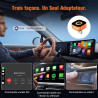 Adaptateur CarPlay sans Fil Ultra Mini: Wireless CarPlay 4 en 1 avec AirPlay/Miracast – Connexion Automatique Plug & Play, USB/T