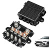 Porte-fusibles 12 V pour 1 fusibles MEGA et 4 fusibles MIDI avec barre de bus, bloc de fusibles en polyamide avec couvercle pour
