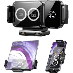 15W Support Téléphone Voiture Magsafe Induction Chargeur,Qi Rapide Chargeur Induction Voiture Double Bobine, Auto Clamping Suppo