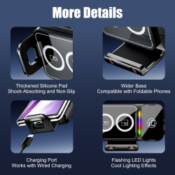 15W Support Téléphone Voiture Magsafe Induction Chargeur,Qi Rapide Chargeur Induction Voiture Double Bobine, Auto Clamping Suppo