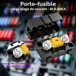 Porte Fusible Voiture avec 2 Fusibles Midi 60A, Porte Fusibles Midi à Courant Élevé, Fusible Voiture Standard, Etanche, pour Voi