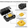 Porte Fusible Voiture avec 2 Fusibles Midi 60A, Porte Fusibles Midi à Courant Élevé, Fusible Voiture Standard, Etanche, pour Voi