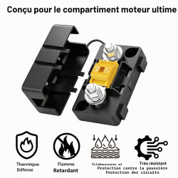 Porte Fusible Voiture avec 2 Fusibles Midi 60A, Porte Fusibles Midi à Courant Élevé, Fusible Voiture Standard, Etanche, pour Voi